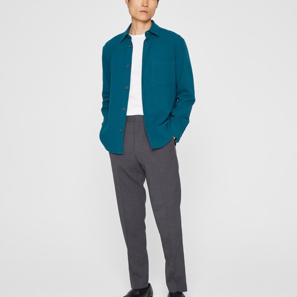 Long Sleeve Textured Standard Workshirt - New With Tags - NEVER WORN - Teal - Picture 4 of 4